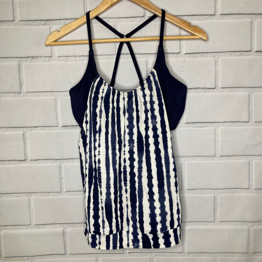 Athleta Wave Break Blousy Tankini Bathing Suit Top Size 34D/DD - Picture 4 of 14